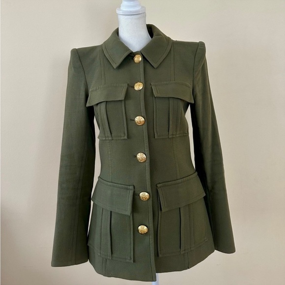 Veronica Beard Womens Lambery Dickey Jacket Blazer Size 0 Olive Green - Picture 3 of 7